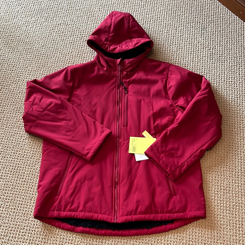 Men's Red Softshell Sherpa Jacket, Size XL, NWT!